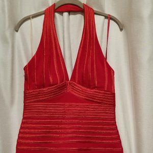 Women Tawny Red Jersey Dress -large